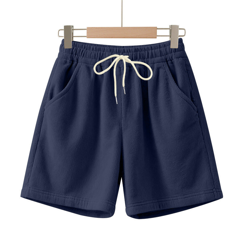 Corduroy Elastic Lace Men's Plus Size Beach Casual Shorts