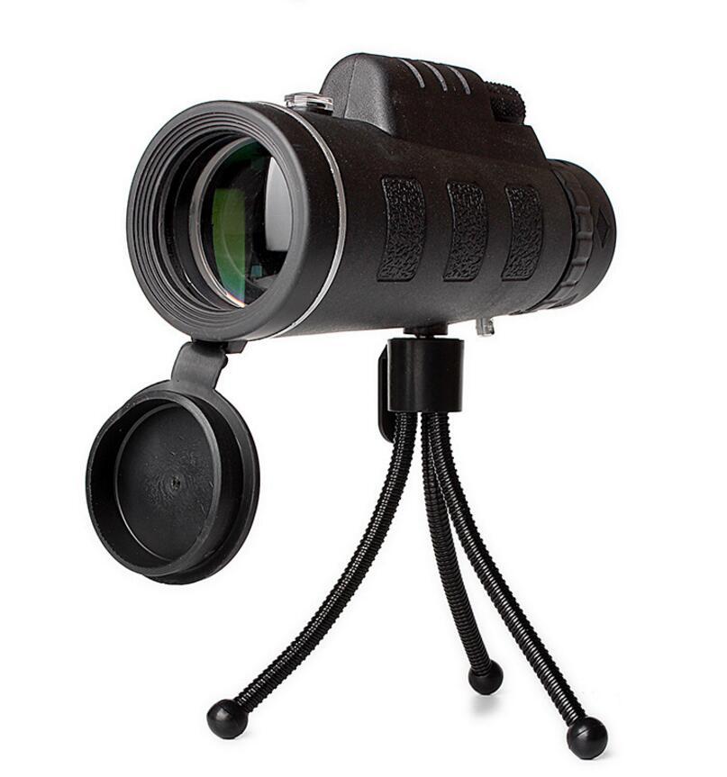 40x60 Monocular Telescope with Tripod, Phone Clip, and Compass – BAK4 Prism, FMC Lens, Outdoor Zoom Scope