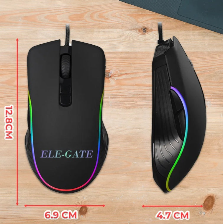 Mini USB Wired Optical Computer Mouse With RGB Light DPI Adjustment Button