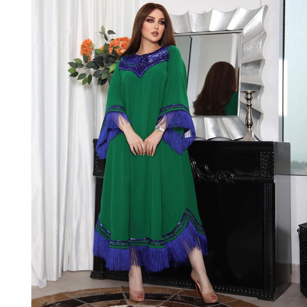 Morocco Women Sequins Kaftan Evening Dress