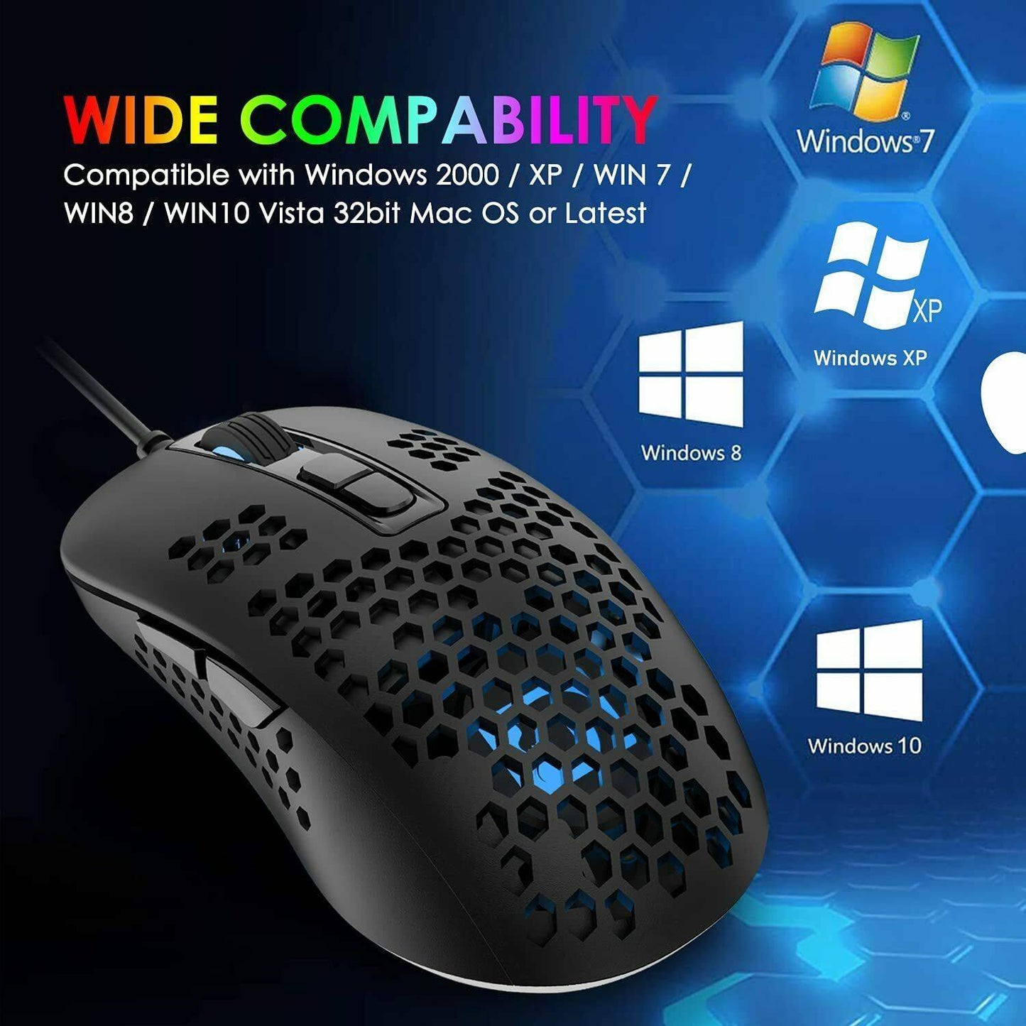 Gaming 84-Keys Keyboard RGB Lightweight Mouse Set Mechanical Rainbow For PCPS4