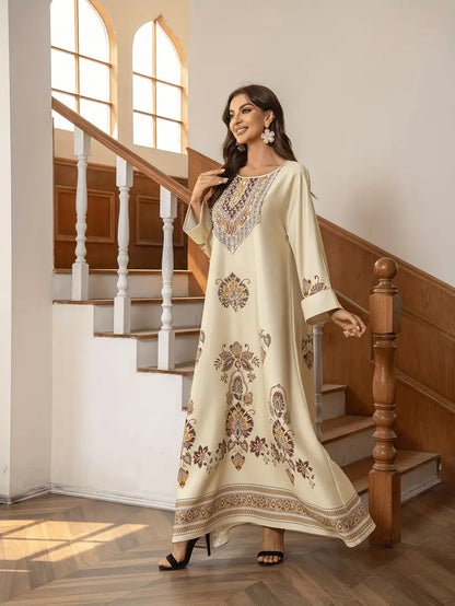Elegant Floral Printed Abaya for Women