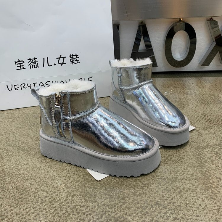 Women With Fur And Thick Soles Snow Boots