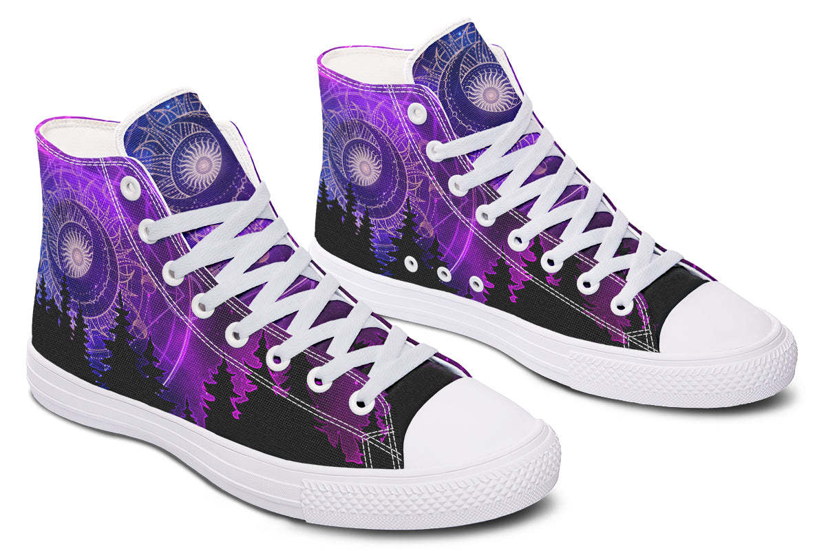 Men's And Women's Fashion Color Printing High-top Canvas Shoes