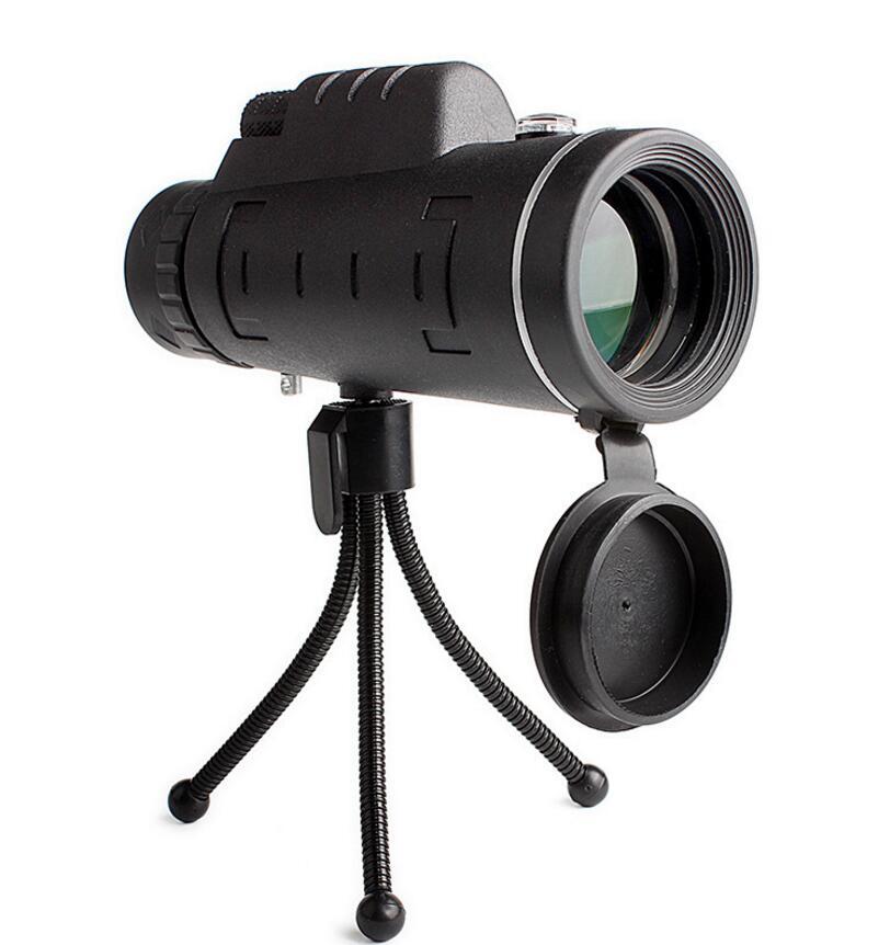 40x60 Monocular Telescope with Tripod, Phone Clip, and Compass – BAK4 Prism, FMC Lens, Outdoor Zoom Scope