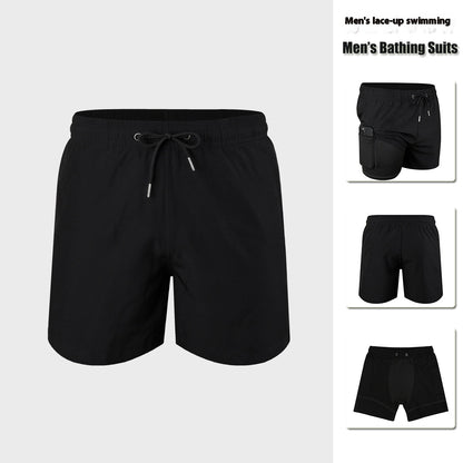 Men's Double-layer Swimming Trunks Anti-embarrassment XL Mens