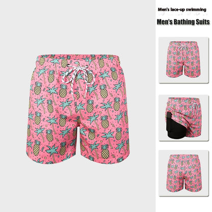Men's Double-layer Swimming Trunks Anti-embarrassment XL Mens
