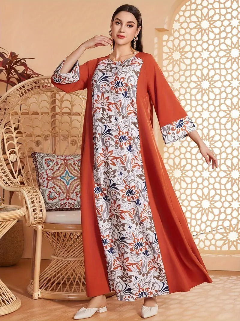 Long Sleeve Polyester Abaya Dress