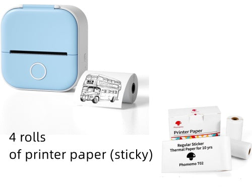 Phomemo T02 Mini Pocket Thermal Printer – Inkless Bluetooth Label Printer, Supports 10 Languages, 1000mAh Battery