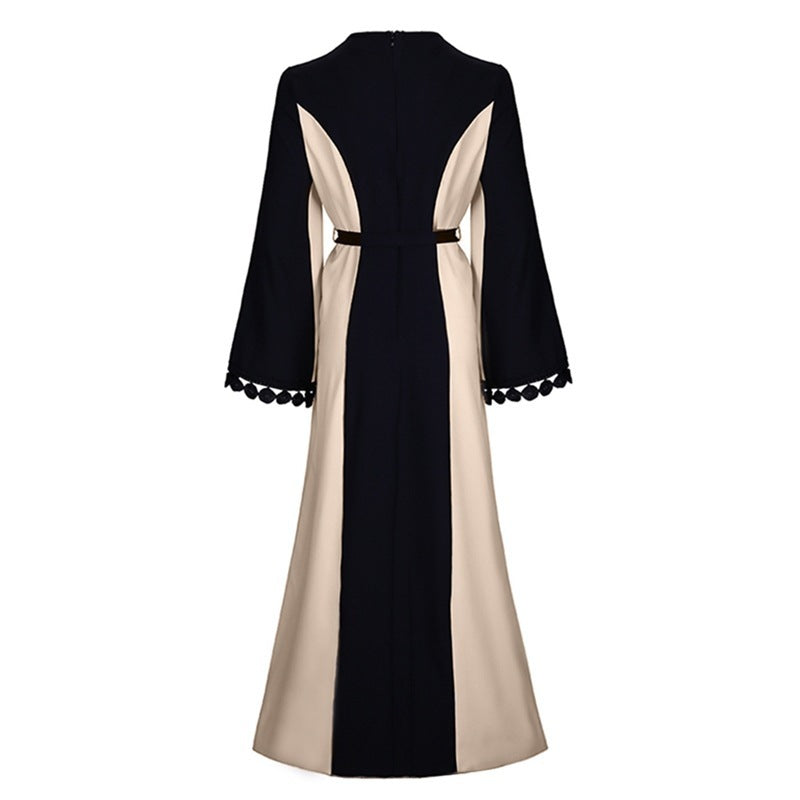 Patchwork Abaya - Solid Color with Gouhua Hollow Out Detail