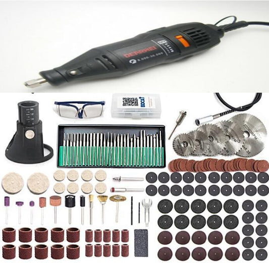 180W Variable Speed Electric Grinder Kit – 30000RPM Rotary Tool with 186 Accessories for Wood, Jade, Stone, and Crystal