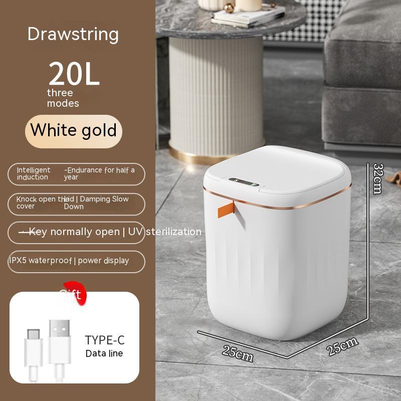 Smart Automatic Sensor Trash Can – Waterproof, UV Sterilization, Deodorization, Insect & Leakage Prevention, 13L & 16L