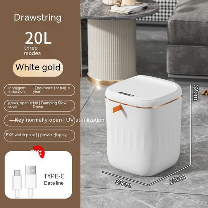Smart Automatic Sensor Trash Can – Waterproof, UV Sterilization, Deodorization, Insect & Leakage Prevention, 13L & 16L