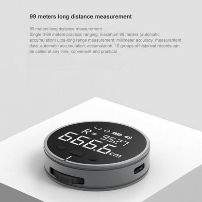 Mini Digital Measuring Ruler – 99.99m USB Rechargeable Electronic Tape with LCD Display