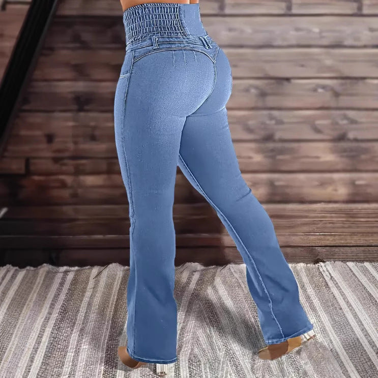 High-Waist Stretch Denim