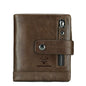 New Leather Wallet Crazy Horse Leather Zipper Buckle Wallet Leather Multifunctional Clutch