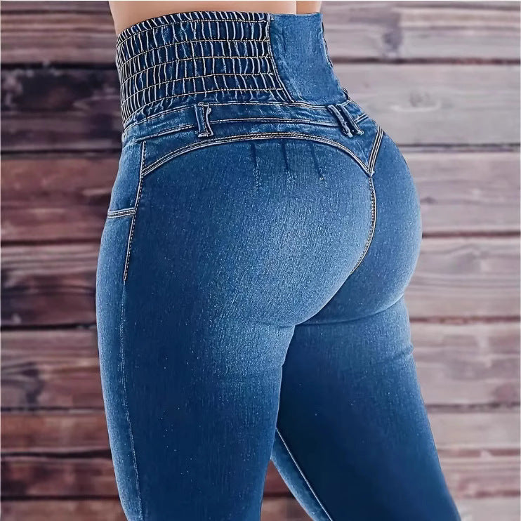 High-Waist Stretch Denim