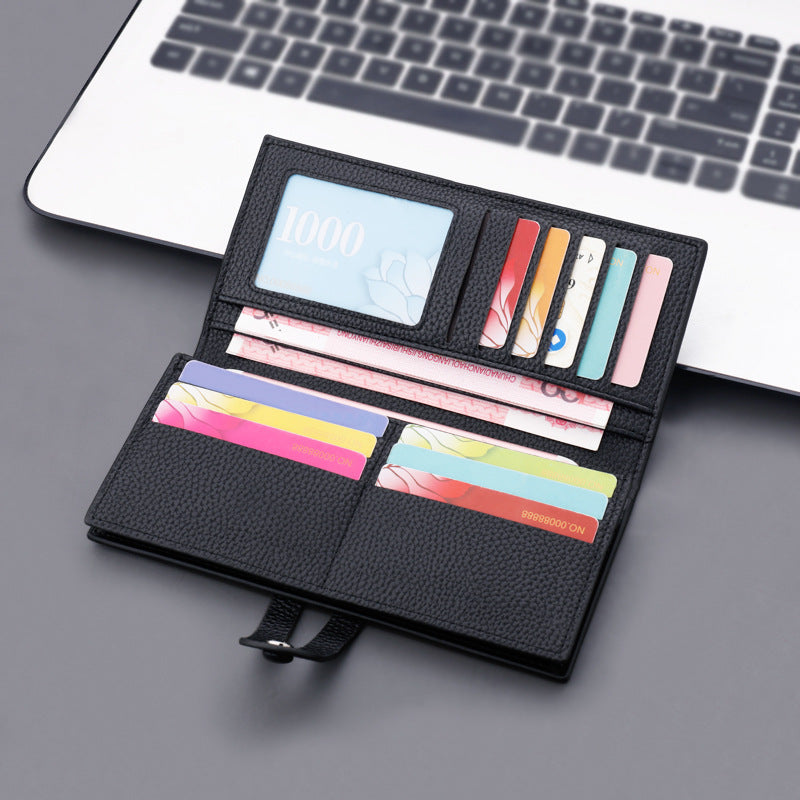 Snap Wallet Men's Long Button Trend Brand Wallet College Student Niche Design Wallet Large Capacity Men's And Women's