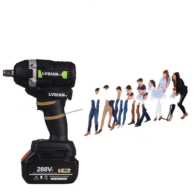 Cordless 21V Brushless Impact Wrench – 320Nm Torque, Rechargeable, Black 288VF