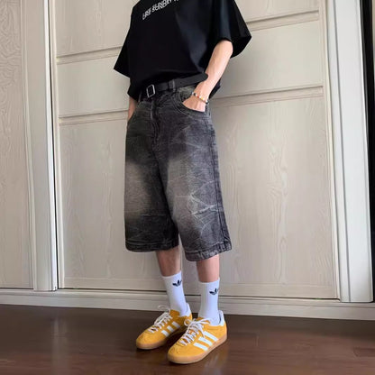 Loose Casual Straight-leg Washed Do The Old Cowboy Shorts Men