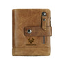 New Leather Wallet Crazy Horse Leather Zipper Buckle Wallet Leather Multifunctional Clutch