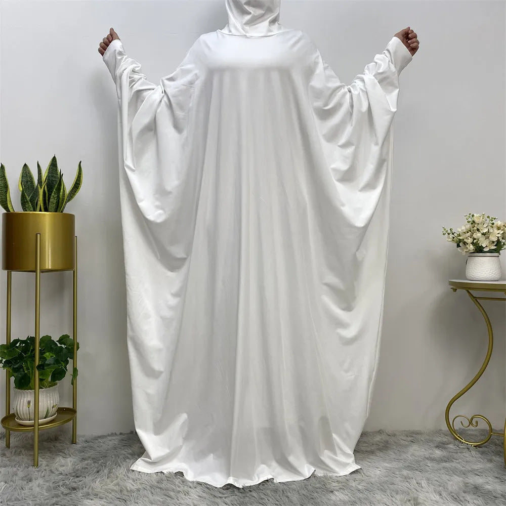 A-Line Long Skirt Batwing Sleeve Polyester Abaya