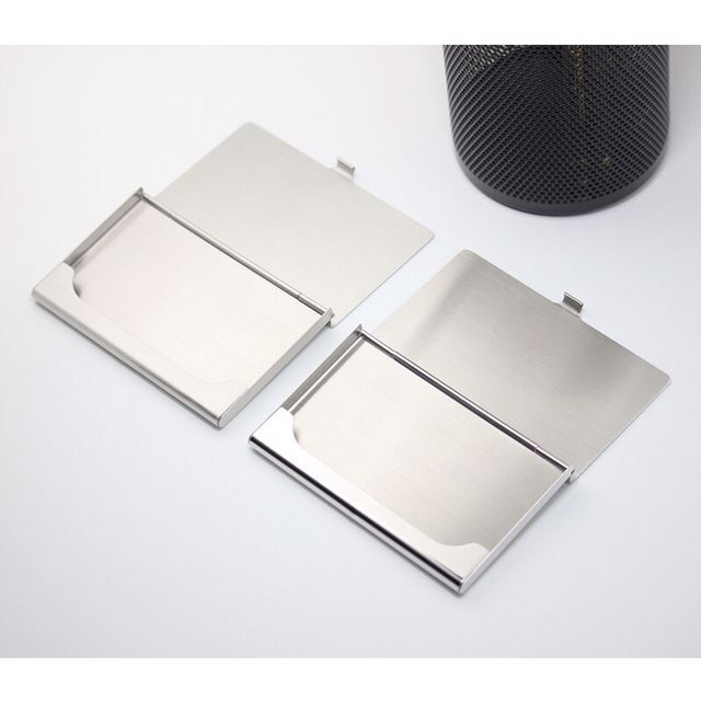 304 Stainless Steel Geometric Business Card Holder Case