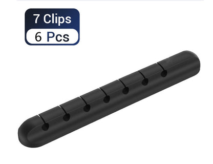 Desktop Cable Manager – Organize Wires, High Strength Double-Sided Glue, Organic Silicone, Black**