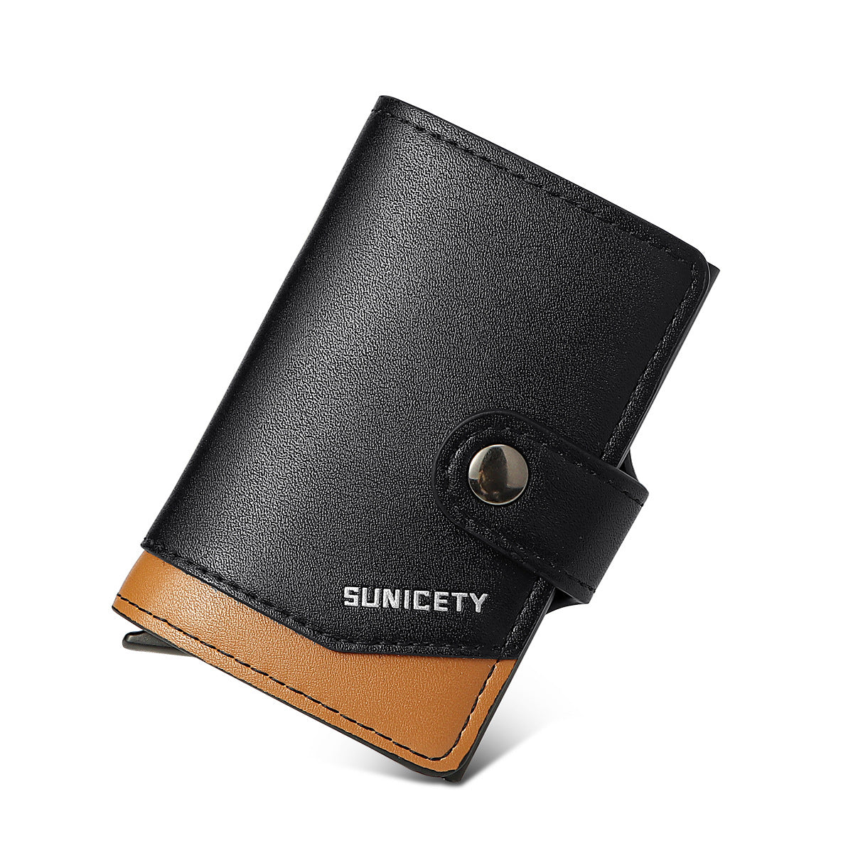 Metal Aluminum Case Automatic Pop-up Card Holder Women PU Card Case RFID Credit Card Case Leather Men's Wallet