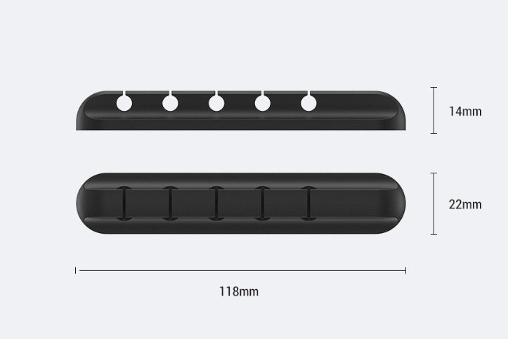 Desktop Cable Manager – Organize Wires, High Strength Double-Sided Glue, Organic Silicone, Black**