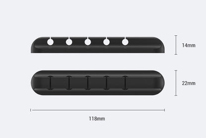 Desktop Cable Manager – Organize Wires, High Strength Double-Sided Glue, Organic Silicone, Black**