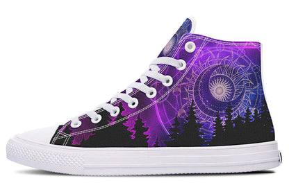 Men's And Women's Fashion Color Printing High-top Canvas Shoes