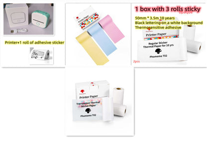 Phomemo T02 Mini Pocket Thermal Printer – Inkless Bluetooth Label Printer, Supports 10 Languages, 1000mAh Battery