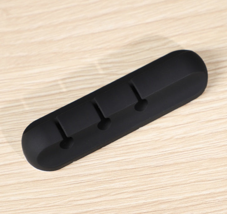 Desktop Cable Manager – Organize Wires, High Strength Double-Sided Glue, Organic Silicone, Black**