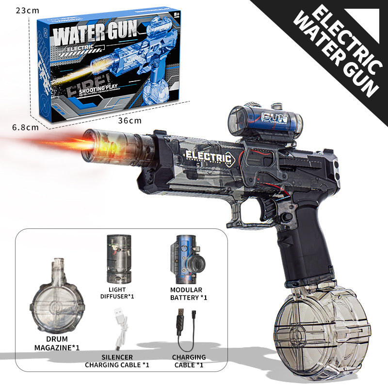 New Electric Automatic Water Gun With light Sprays Water Continuously High-pressure High-speed Powerful Ice Blast Water Gun Toys