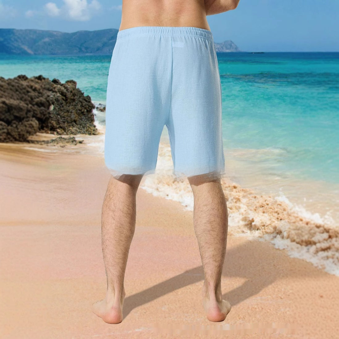 Men's Lace Up Loose Digital Printing Casual Shorts