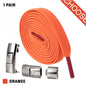 Press Lock Shoelaces Without Ties Elastic Laces Sneaker 8MM Widened Flat No Tie Shoe Laces Kids Shoelace For Shoes