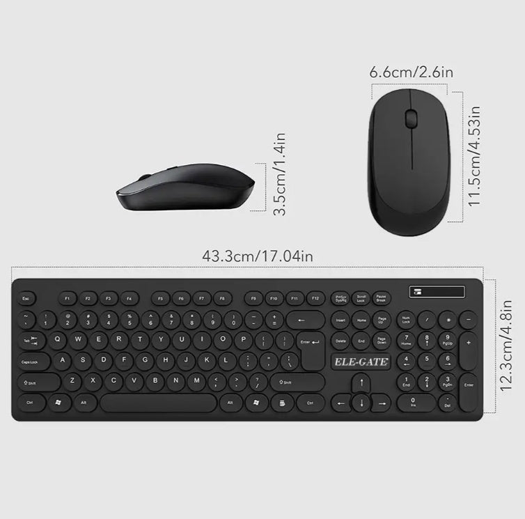 Silent Click Wireless Keyboard And Mouse Kit