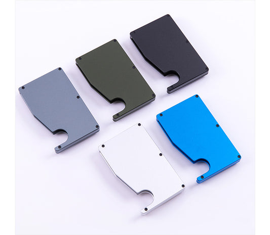 Aluminum Alloy Card Box RFID Anti-Magnetic Anti-Theft Card Box Metal Automatic Bullet Card Credit Card Box Spot AK-2