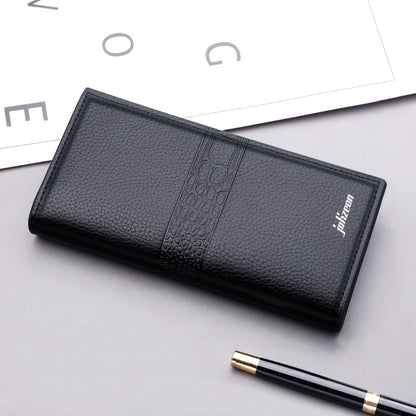 Multifunctional Wallet Men's Long Zipper Trend Fashion Personality Large Capacity Button Youth Hand Embossed Wallet