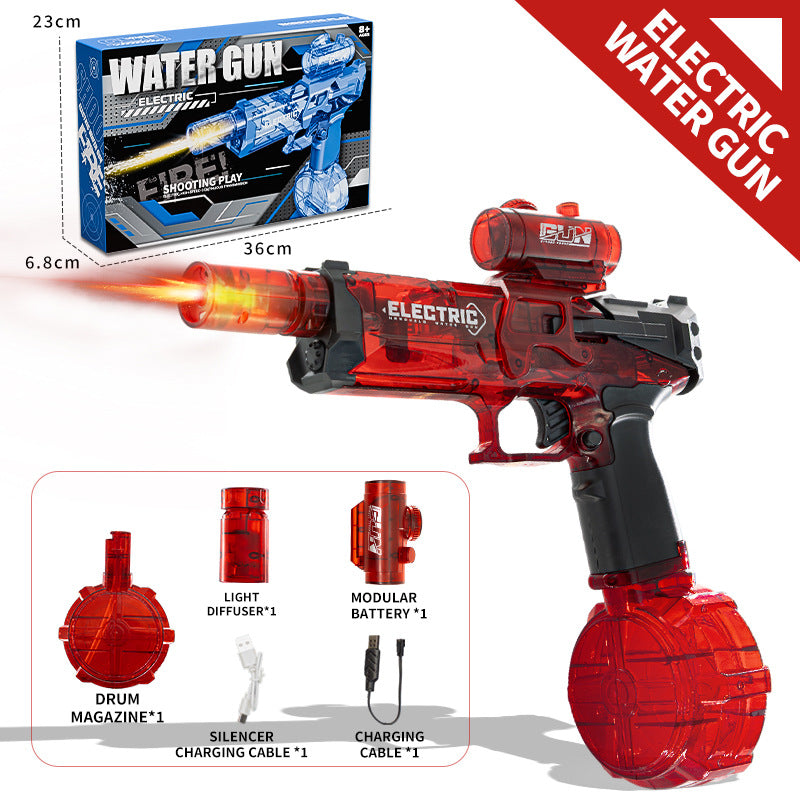 New Electric Automatic Water Gun With light Sprays Water Continuously High-pressure High-speed Powerful Ice Blast Water Gun Toys