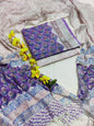 Bagru Hand Block Printed Linen Suits With Zari Border