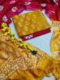 Bagru Hand Block Printed Linen Suits With Zari Border