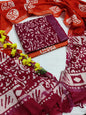 Bagru Hand Block Printed Linen Suits With Zari Border