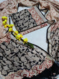 Bagru Hand Block Printed Linen Suits With Zari Border