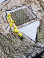 Bagru Hand Block Printed Linen Suits With Zari Border