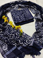 Bagru Hand Block Printed Linen Suits With Zari Border