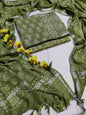 Bagru Hand Block Printed Linen Suits With Zari Border