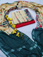 Bagru Hand Block Printed Linen Suits With Zari Border