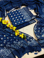 Bagru Hand Block Printed Linen Suits With Zari Border